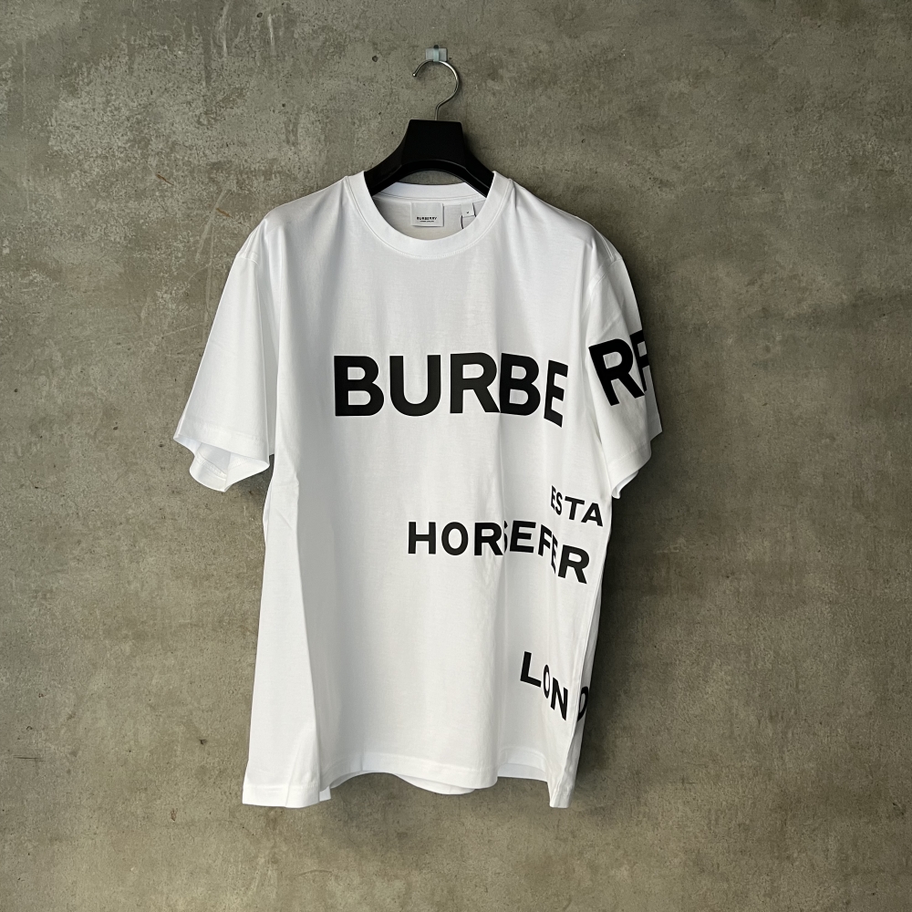 BURBERRY バーバリー ホースフェリープリント コットン オーバーサイズTシャツ - S